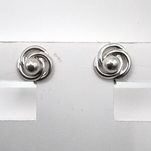 Vintage Coro Silver-Tone Swirl Knot Screw-Back Earrings
